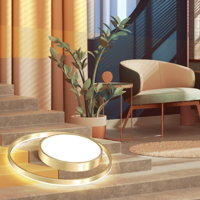 Acrylic Circular LED Flush Mount Light Simplicity Flush Mount Ceiling Light in Gold