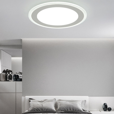 Acrylic Circular LED Flush Mount Modern White Flushmount Ceiling Light for Bedroom