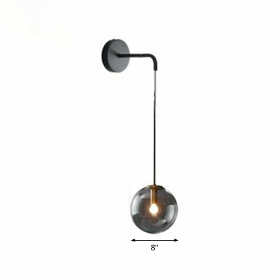 Ball Glass Wall Hanging Light Minimalistic 1 Head Wall Mounted Reading Light for Bedroom