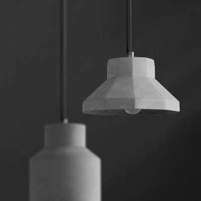 Concrete Geometric Ceiling Pendant Light Nordic 1-Light Dining Room Down Lighting in Grey