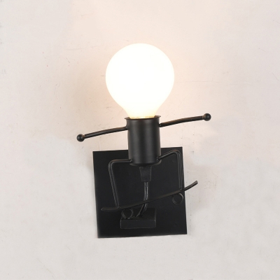 Modern Style Little Man Sconce Lighting Iron Single Living Room Wall Light Fixture
