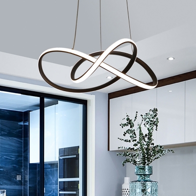 Twisting Acrylic Pendant Lamp Simplicity LED Ceiling Chandelier Light for Restaurant
