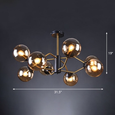Blown Glass Ball LED Suspension Light Nordic Style Chandelier Light for Living Room