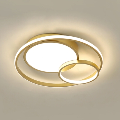 Circular Acrylic LED Flush Mount Light Simplicity Gold Flush Mount Ceiling Lighting for Bedroom