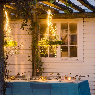 Copper Wire Solar String Lamp Art Decor White LED Fairy Lighting for Outdoor, 6.5ft