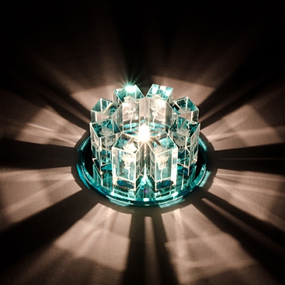 Flower LED Ceiling Flush Mount Modern Crystal Aisle Flush Mount Recessed Lighting