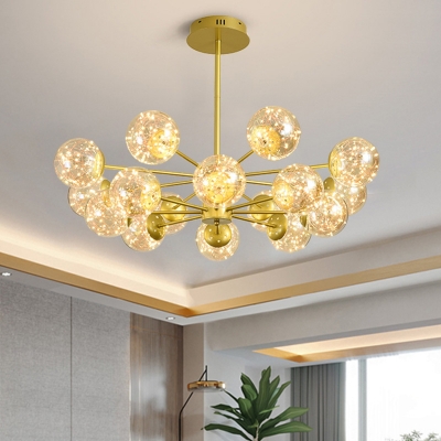 Handblown Glass Sphere LED Suspension Light Nordic Style Chandelier Light for Living Room