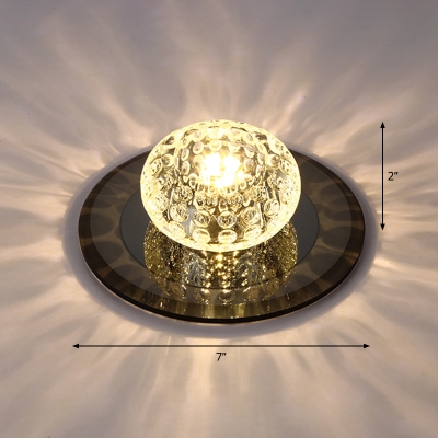 Modern LED Recessed Ceiling Lamp Donut Shaped Flush Mount Light with Crystal Shade