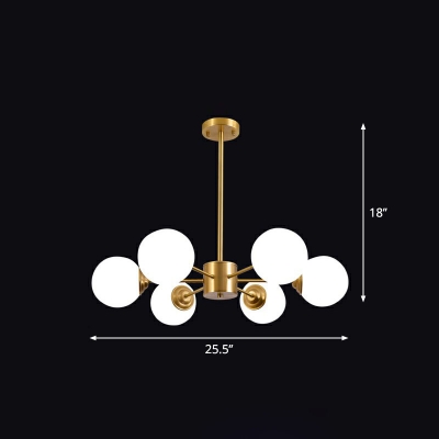 Molecular Modo Living Room LED Ceiling Lighting Opal Glass Modern Chandelier Light in Gold