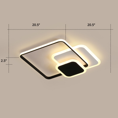 Nordic Geometric Shape LED Flush Mount Acrylic Bedroom Flushmount Ceiling Lighting