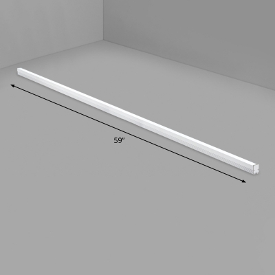 Silver Pole Shaped LED Ceiling Flush Light Minimalism Aluminum Flush Mount Light for Office