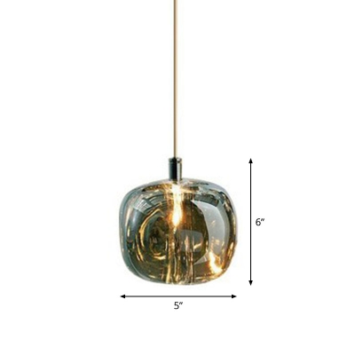 Square LED Pendant Lighting Novelty Minimalist Glass Dining Table Suspension Lamp