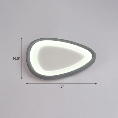 Acrylic Triangular LED Ceiling Fixture Nordic Dark Grey Flush Mount Light for Bedroom