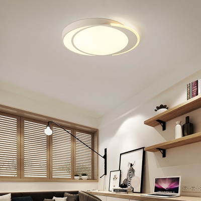 Circular LED Flush Mount Modern Acrylic Bedroom Flushmount Ceiling Light in White
