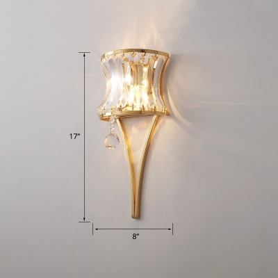 Curve Crystal Wall Mount Lighting Mid-Century 2-Light Wall Sconce Light for Dining Room