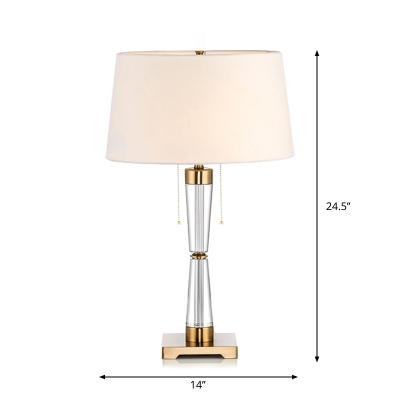 Fabric Tapered Drum Nightstand Lamp, Pull Cord Table Lamps Uk