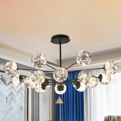 Modo Shaped Chandelier Pendant Light Contemporary Glass Dining Room LED Hanging Light