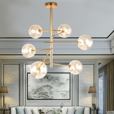 Molecular Modo Dining Room Chandelier Pendant Light Handblown Glass Contemporary LED Hanging Light in Gold