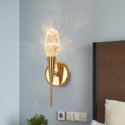 Novelty Minimalist Tapered Wall Lamp Crystal Bedside Wall Sconce Lighting Fixture
