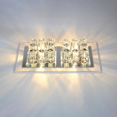 Rectangular Crystal Prism Flush Ceiling Light Minimalism LED Flushmount Light for Aisle