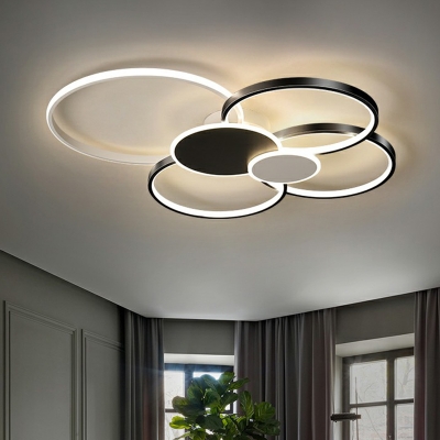 Ring Living Room LED Ceiling Fixture Acrylic Minimalistic Flush Mount Lighting Fixture