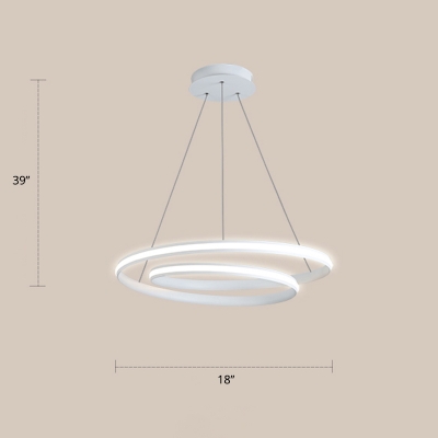 Spiral Bedroom Chandelier Light Aluminum Minimalism LED Pendant Lighting Fixture