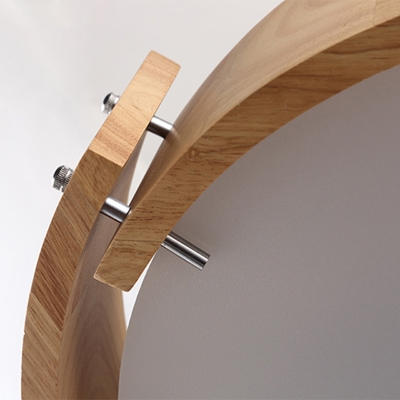 Wooden Drum Shaped Led Flush Mount Fixture Nordic Beige LED Ceiling Flush Mount Light for Living Room
