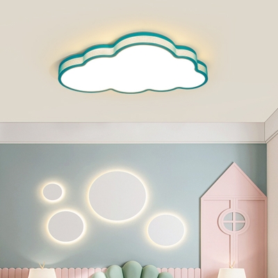 Cloud Shade Kids Bedroom Flush Mount Lighting Metal Minimalist LED Flush Mount Fixture