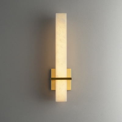 Corridor LED Wall Light Postmodern White Sconce Lighting with Rectangular Marble Shade