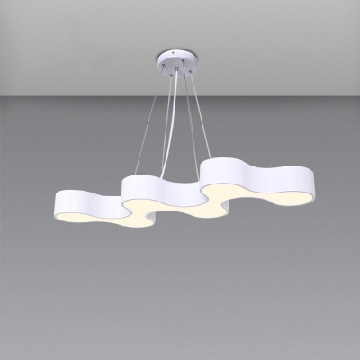 Curvy LED Pendant Ceiling Lamp Contemporary Metal Office Chandelier Light Fixture