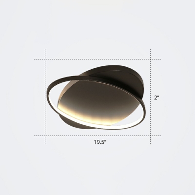Orbit Bedroom Flush Mount Ceiling Light Metallic Minimalist Flush Mounted Fixture