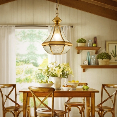 Panel Curved Glass Ceiling Light Simplicity 1 Bulb Dining Room Hanging Pendant Light in Gold