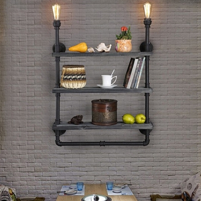 Pipe Rack Dining Room Wall Light Industrial Iron Black Wall Mounted Light Fixture