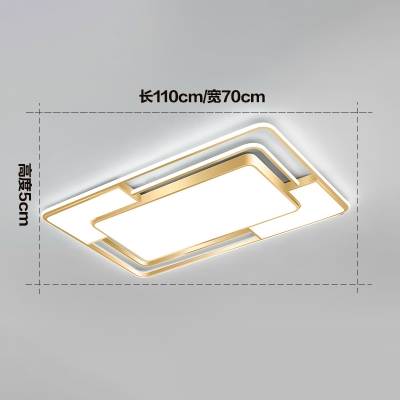 Rectangle Shape Acrylic Flush Mount Lighting Minimalist Gold LED Flush Mount Fixture