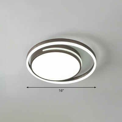 Round Acrylic LED Flush Mount Lighting Minimalist Style White Close to Ceiling Fixture