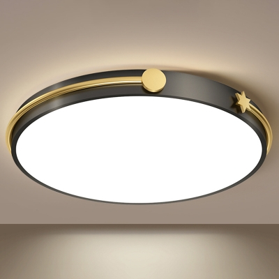 Acrylic Circular LED Flush Mount Modern Gold-Black Flushmount Ceiling Light for Bedroom