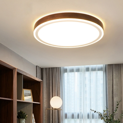 Brown Circular Flushmount Light Nordic LED Acrylic Flush Mount Ceiling Light for Bedroom