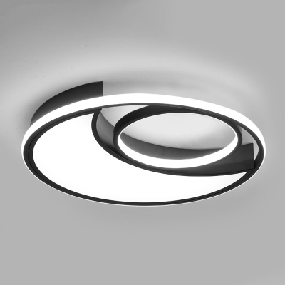 Crescent Acrylic Flush Mount Lighting Minimalist Black and White LED Flush Mount Fixture
