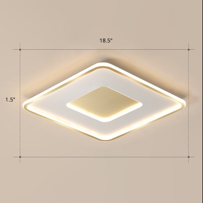 Geometrical Metallic Flush Ceiling Light Contemporary Gold LED Flush Mount Lighting Fixture