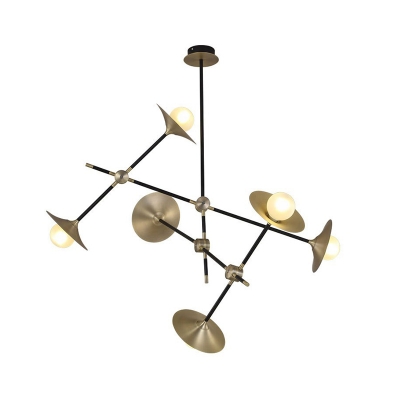 Metallic Trumpet Suspension Light Simplicity Black Chandelier Light for Clothes Shop