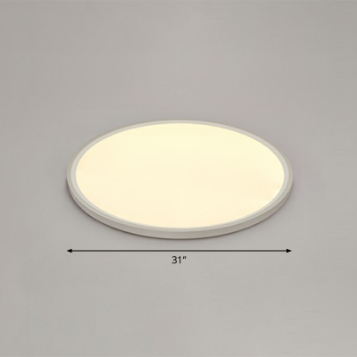 Minimalism Disc Shaped Ceiling Lamp Metal Corridor LED Flush Mount Lighting in White