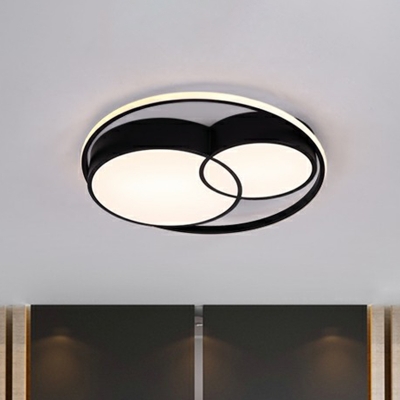 Modern LED Flush Mount Lamp Halo Ring Ceiling Mount Light Fixture with Acrylic Shade for Bedroom
