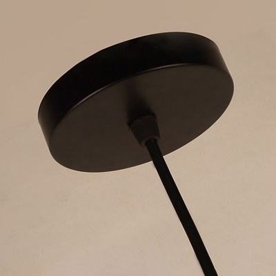 1-Light Geometrical Hanging Lamp Cottage Black Roped Suspension Pendant for Restaurant