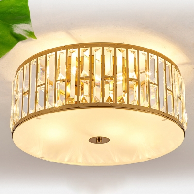 Geometrical Ceiling Flush Light Minimalist K9 Crystal Rectangle Bedroom Flushmount Light