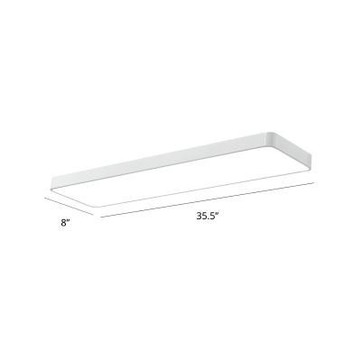 Modern LED Ceiling Mount Light Rectangle Flush Mounted Lamp with Acrylic Shade for Office