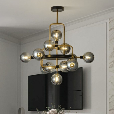 Nordic Style Modo LED Suspension Light Blown Glass 12 Heads Living Room Chandelier Light