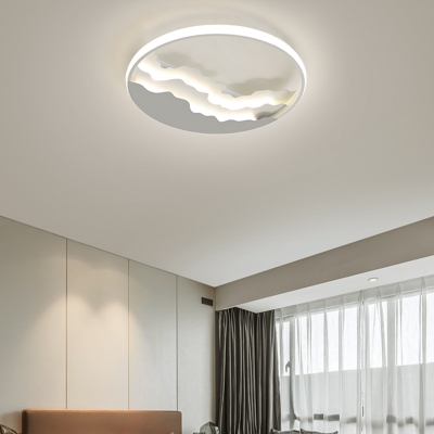 Simplicity Waved LED Flush Mount Light Metal Bedroom Flush Mount Ceiling Lighting