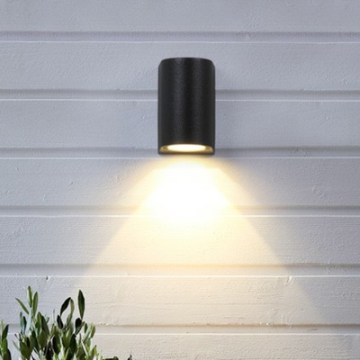 Tubular Porch Wall Lighting Fixture Aluminum Modern LED Wall Sconce Lamp in Black