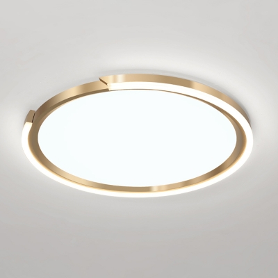 Aluminum Circular LED Flush Mount Modern Gold Flushmount Ceiling Light for Bedroom