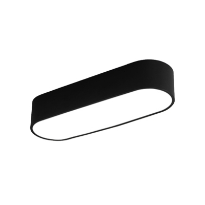 Black Elliptical Flushmount Lighting Nordic Metal LED Ceiling Light with Acrylic Diffuser